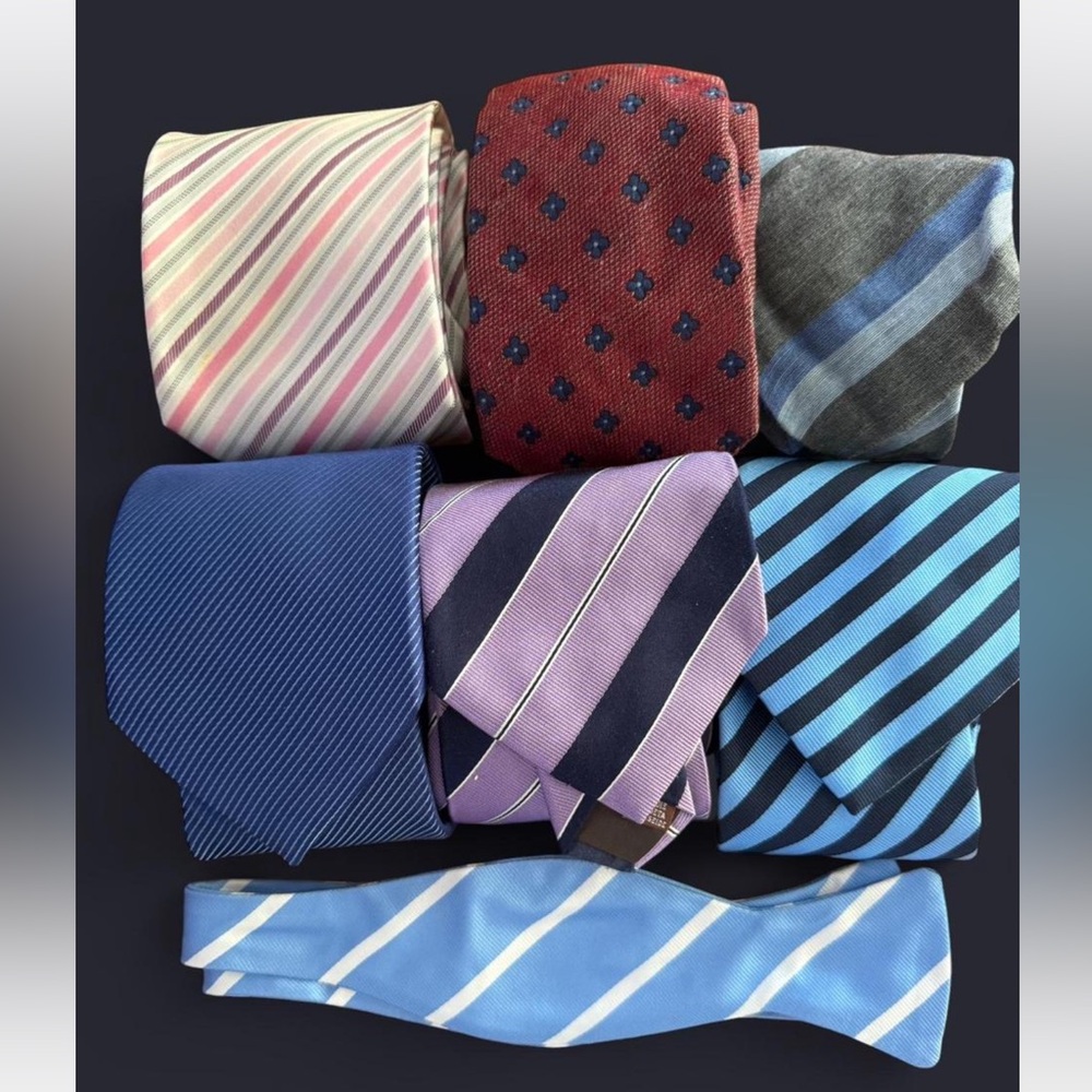 Assorted Men's Ties Collection - Blue, Red, Pink, Gray